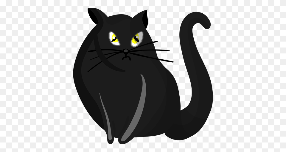 Black Cat Illustration, Animal, Black Cat, Mammal, Pet Free Transparent Png