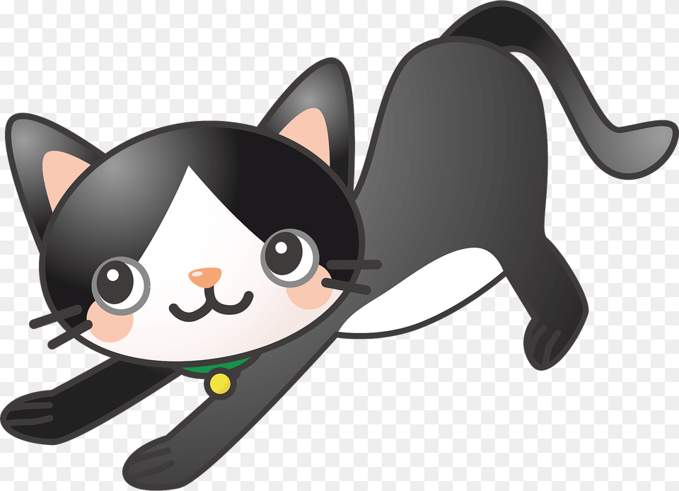 Black Cat Is Stretching Clipart, Toy, Plush, Tool, Plant Png