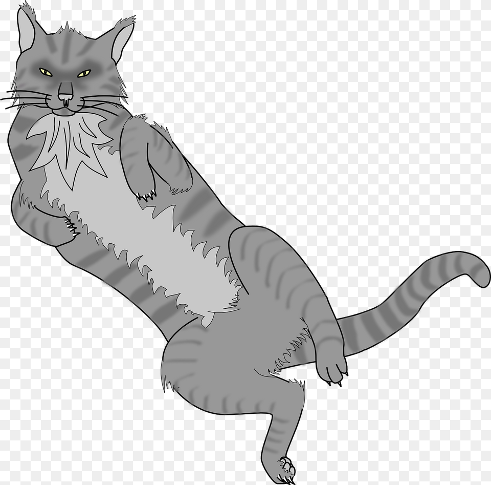 Black Cat Kitten Cartoon Veterinarian Lying On Back Cat, Animal, Mammal, Pet, Art Free Png Download