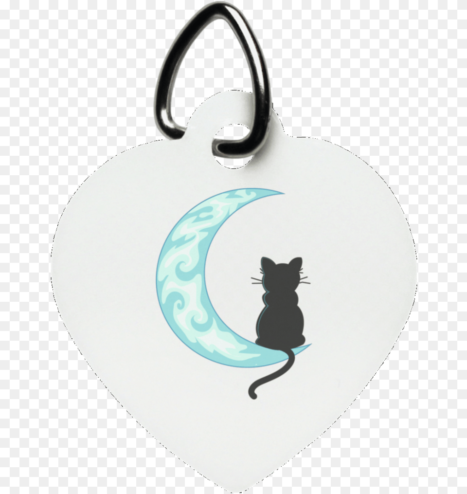 Black Cat Moon Mom Pet Dog Tag Cat Gifts For Kitten Black Cat, Accessories, Bag, Handbag, Earring Free Png