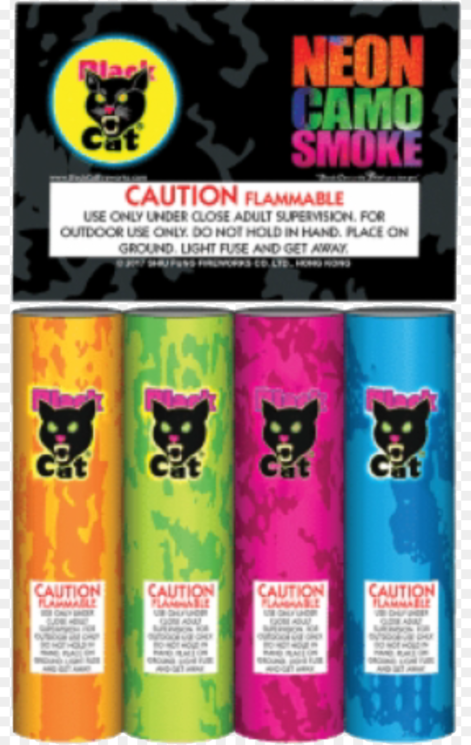 Black Cat Neon Camo Smoke Neon Camo Smoke Black Cat, Advertisement, Animal, Mammal, Pet Free Png