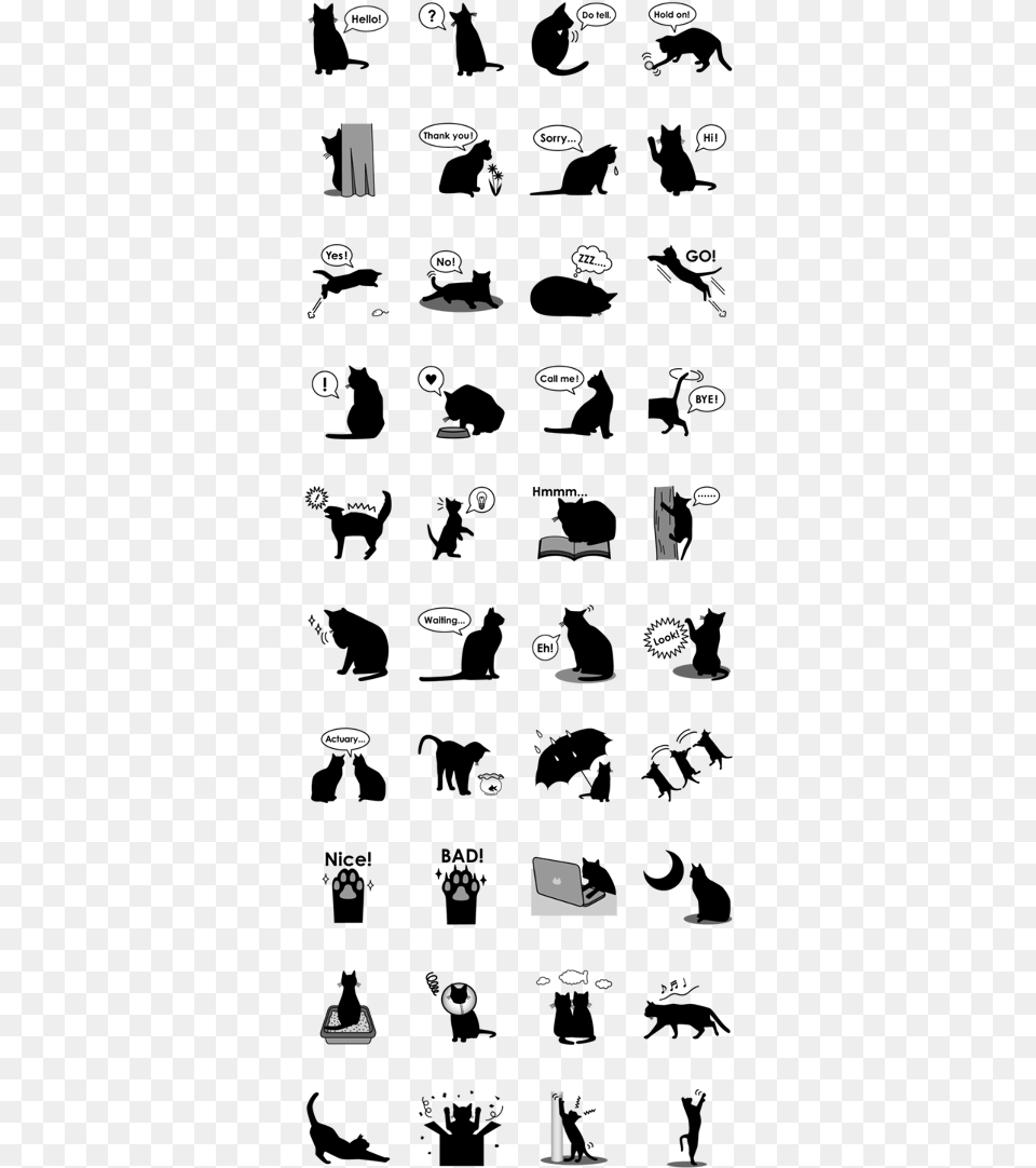 Black Cat Silhouette, Paper, Face, Head, Person Free Png