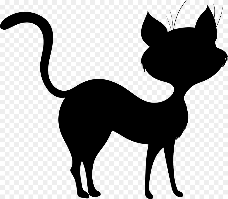 Black Cat Silhouette, Stencil, Animal, Kangaroo, Mammal Png