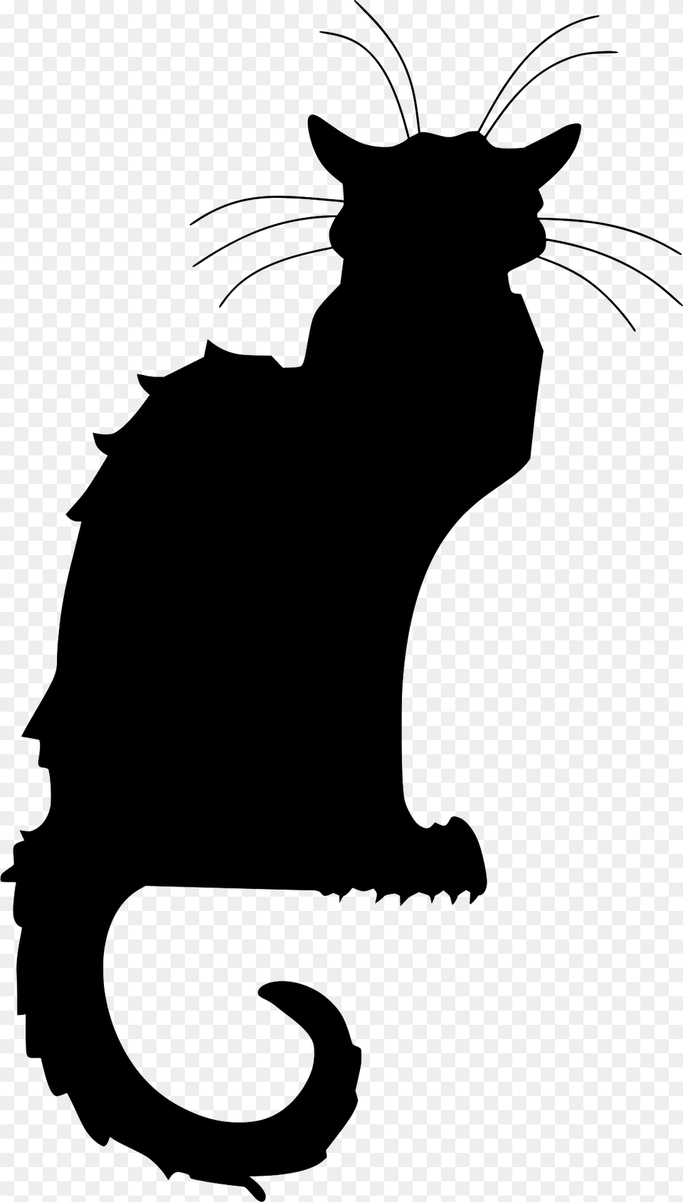 Black Cat Silhouette, Animal, Mammal, Pet Free Png