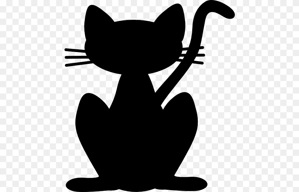 Black Cat Silhouette, Gray Png