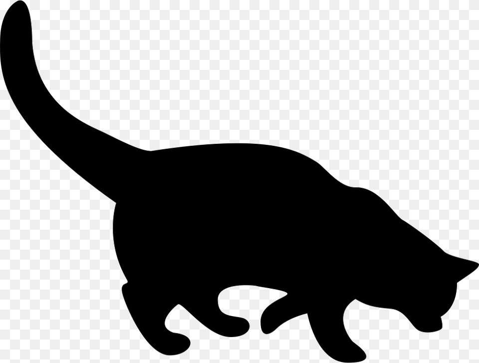 Black Cat Silhouette Black Cat Silhouette Eps, Stencil, Animal, Kangaroo, Mammal Png Image