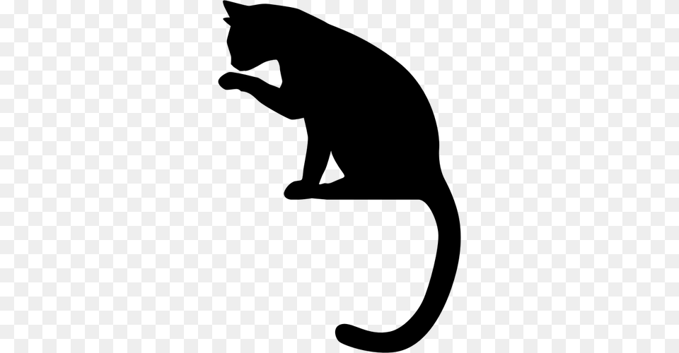 Black Cat Silhouette Clip Art Gray Free Transparent Png