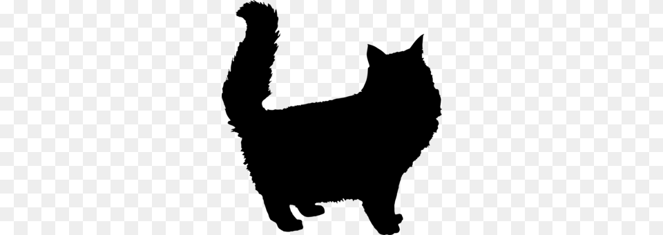 Black Cat Silhouette Drawing, Gray Free Png Download