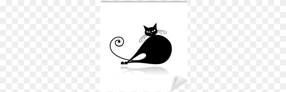 Black Cat Silhouette For Your Design Wall Mural Pixers Cat Silhouette, Stencil, Animal, Mammal, Pet Free Transparent Png