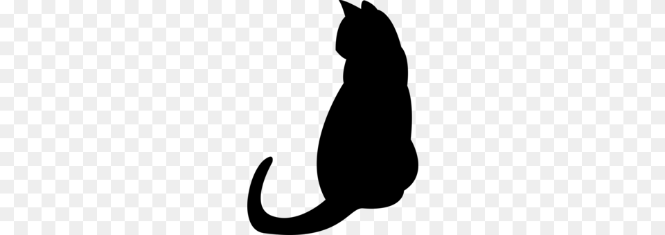 Black Cat Silhouette Kitten, Gray Free Png Download