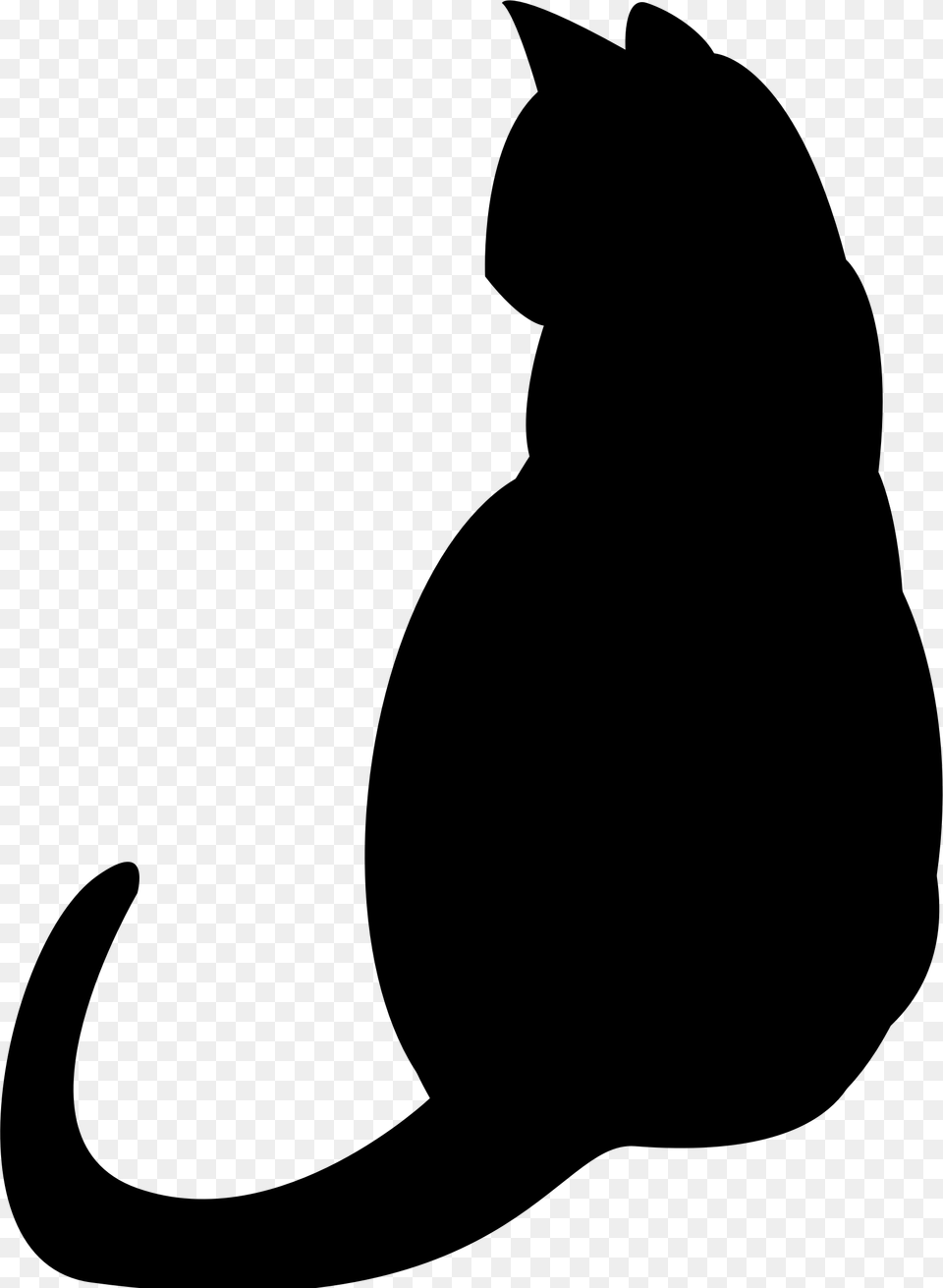 Black Cat Silhouette Kitten Clip Art Black Cat Silhouette, Gray Free Png Download