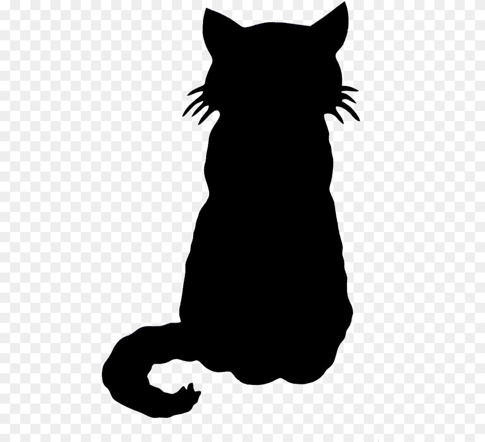 Black Cat Silhouette Of At For Personal Use Transparent Cartoon Black Cat Sitting, Animal, Mammal, Pet, Baby Png
