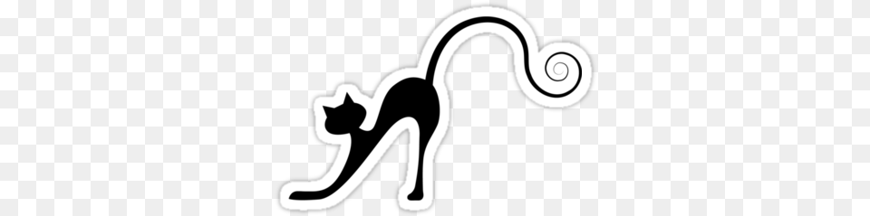 Black Cat Silhouette Stickers By Kudryashka Black Cat Silhouette, Stencil, Animal, Kangaroo, Mammal Free Png Download