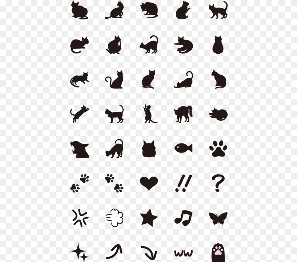 Black Cat Simple Silhouette, Text, Alphabet, Face, Head Free Png Download