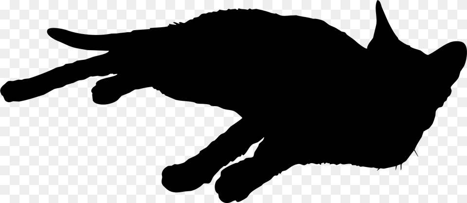 Black Cat Whiskers Silhouette Sticker Cat, Gray Free Transparent Png