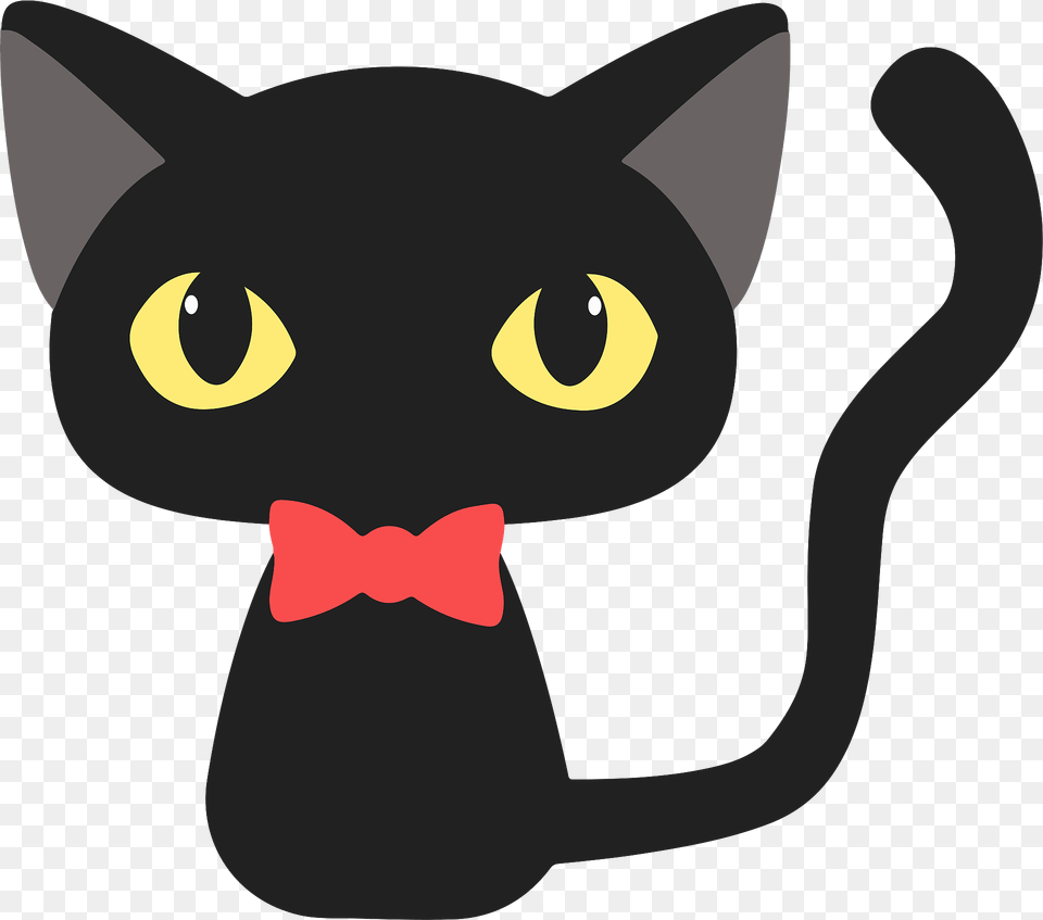 Black Cat With Bowtie Clipart, Animal, Mammal, Pet, Fish Free Transparent Png