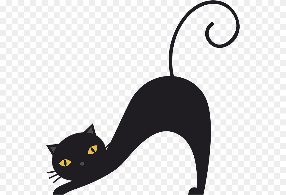 Black Cat X Stretched Vector Clipart Transparent Black Cat Vector, Animal, Mammal, Pet, Black Cat Free Png Download
