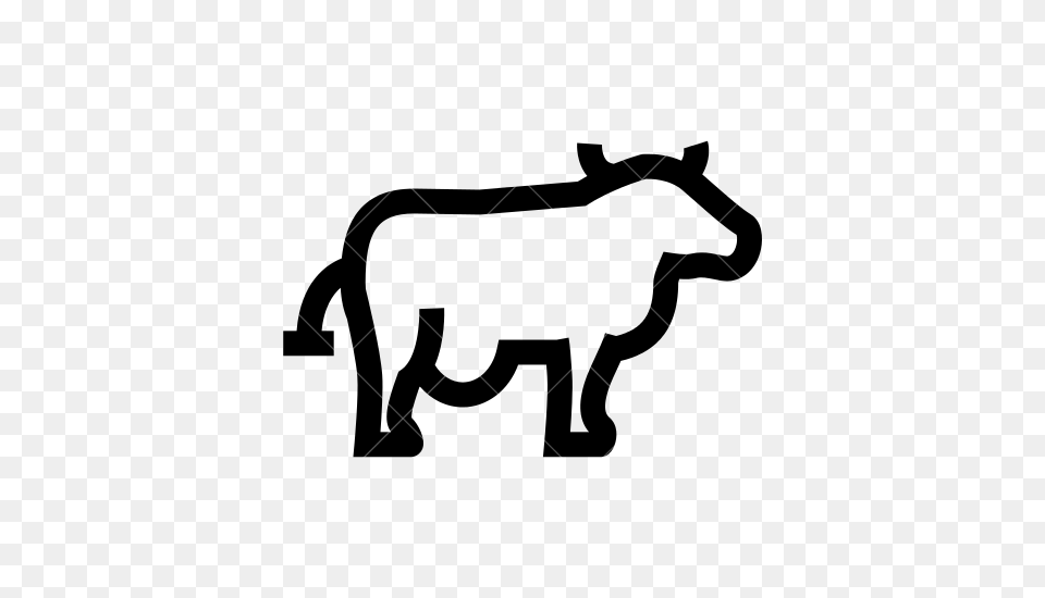 Black Cattle Outline Download Clip Art, Text, Electronics Free Png