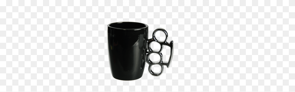 Black Ceramic Mug Brass Knuckles About Knuckle Duster Mug Gadget, Cup, Beverage, Coffee, Coffee Cup Free Transparent Png