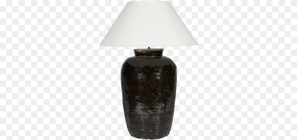 Black Ceramic Oversized Table Lamp With Cone Shade Lampshade, Table Lamp, Pottery, Bottle, Shaker Free Png Download