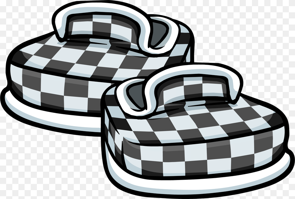 Black Checkered Shoes Club Penguin Shoes, Furniture, Chess, Game, Clothing Png Image