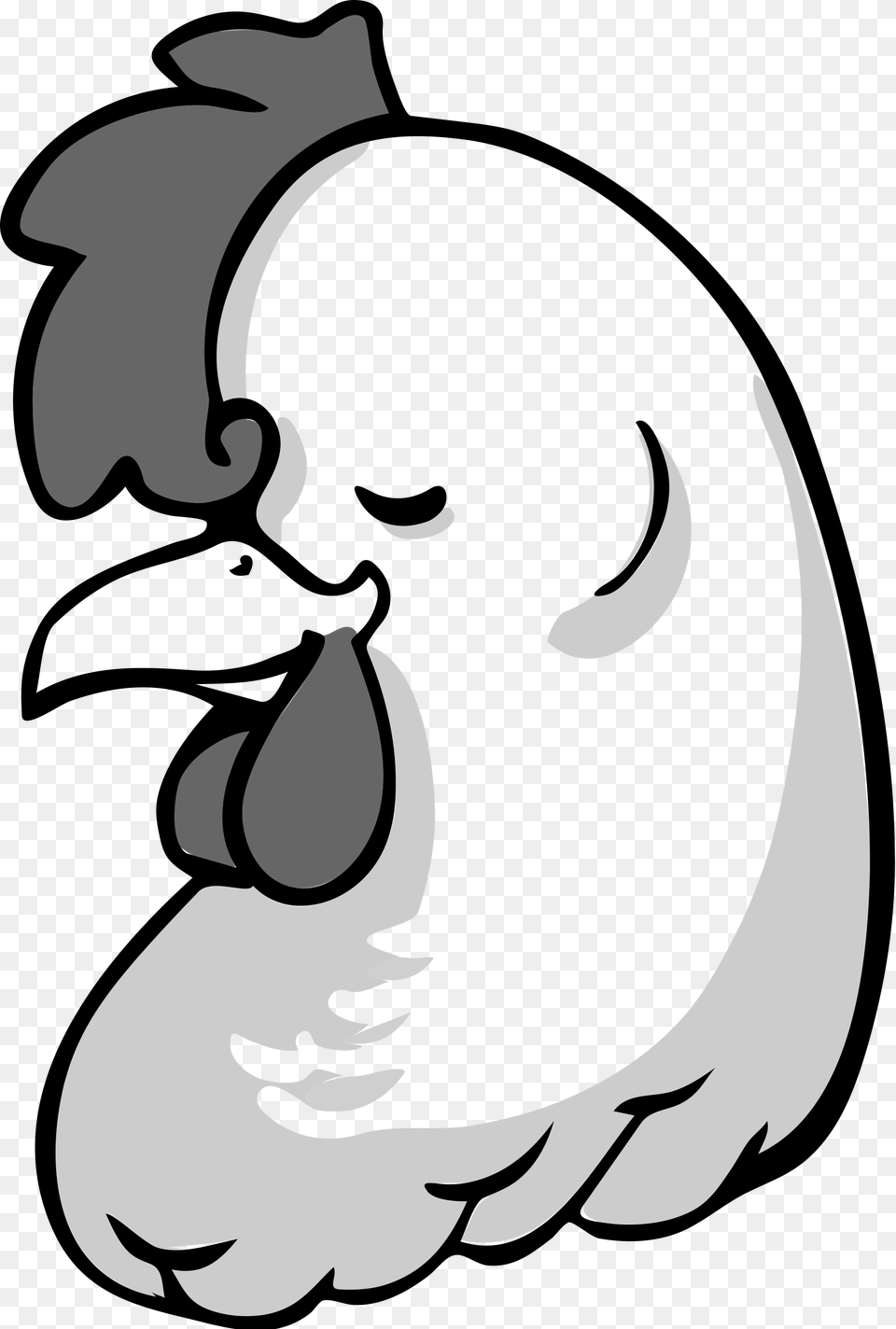 Black Chicken Chicken Head Clipart Black And White, Stencil, Animal, Fish, Sea Life Free Png Download