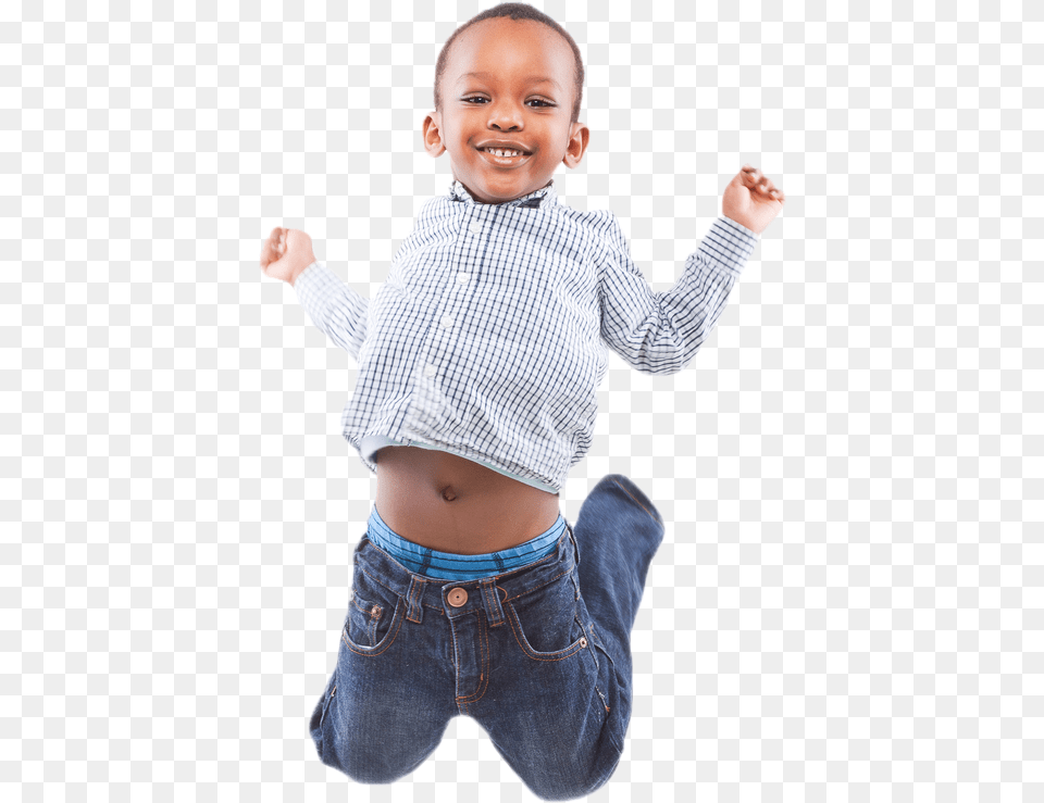 Black Child Black Kids Jumping, Jeans, Person, Photography, Head Free Png Download