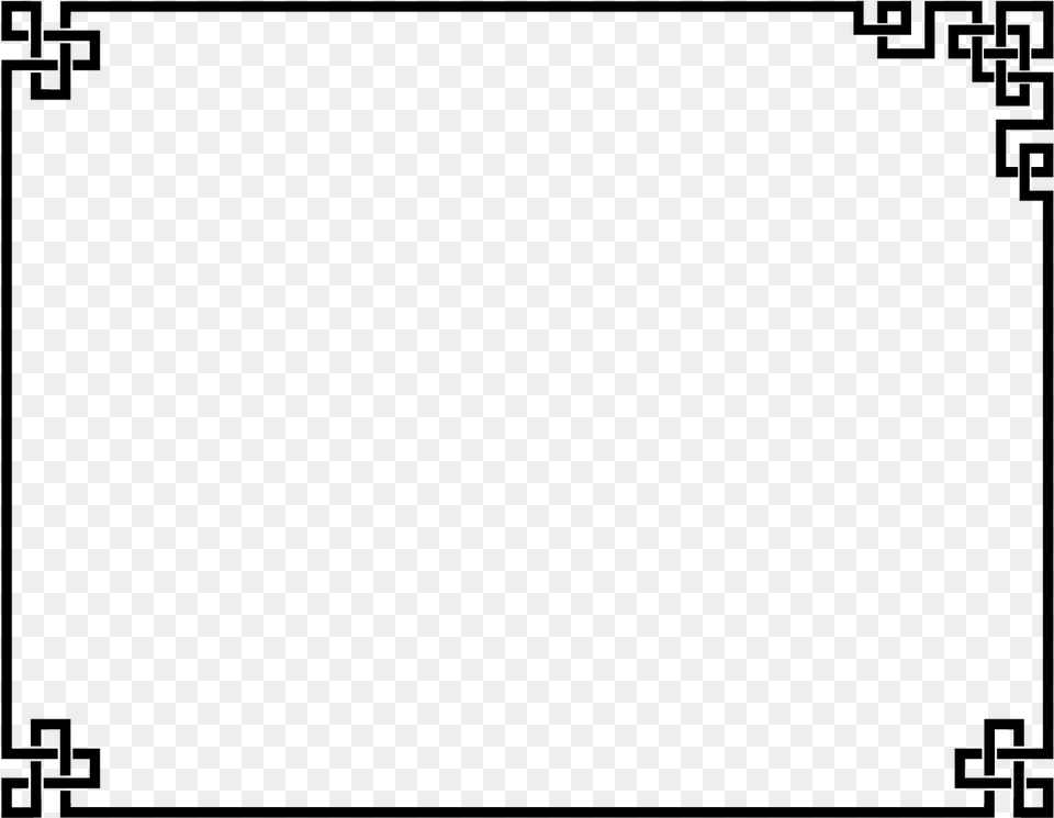Black Chinese Frame, Gray Png Image