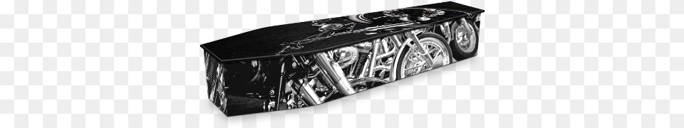 Black Chrome Motorcycle Coffin Motorcycle Coffin, Spoke, Machine, Alloy Wheel, Vehicle Png Image