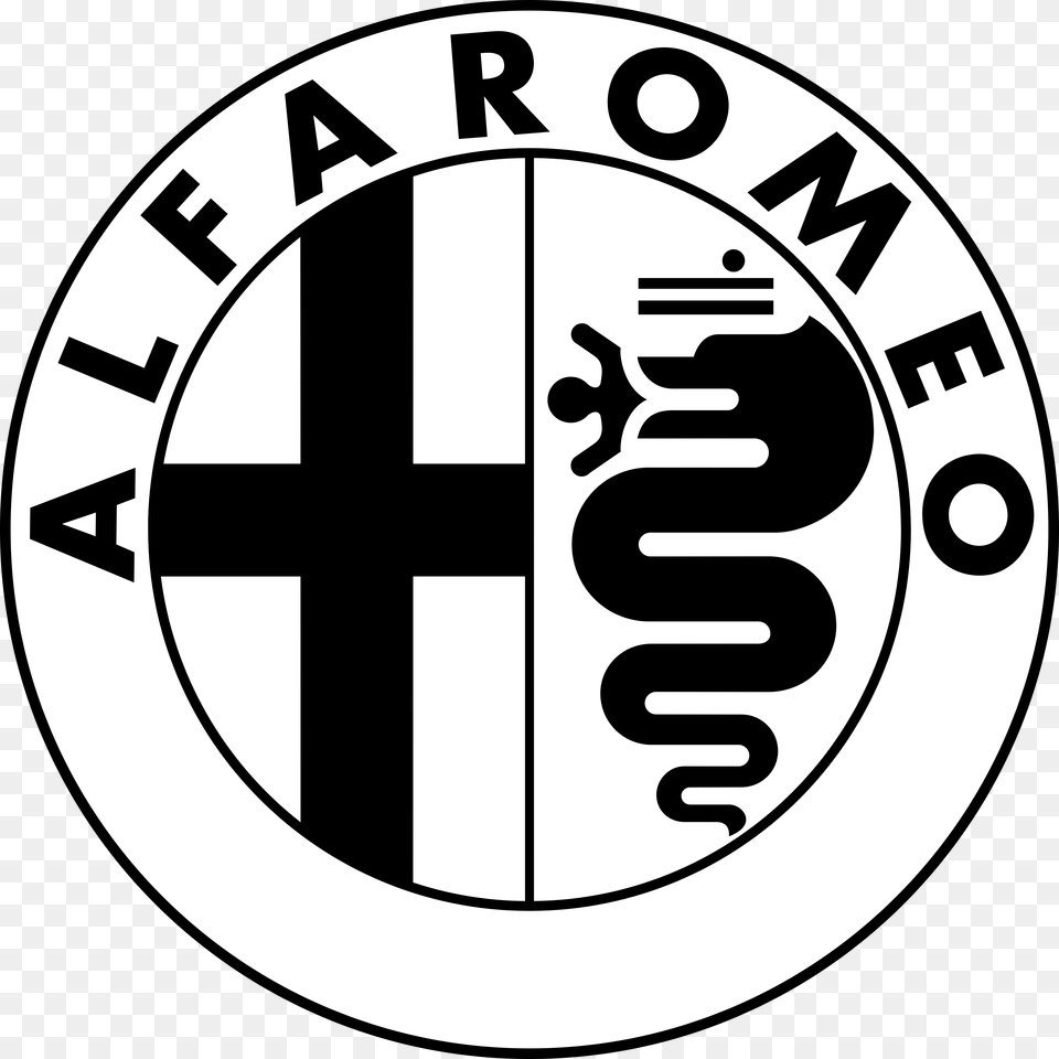 Black Circle Outline Alfa Romeo Badge Logo Vector Alfa Romeo Logo Svg, Symbol, Cross, Disk Free Transparent Png