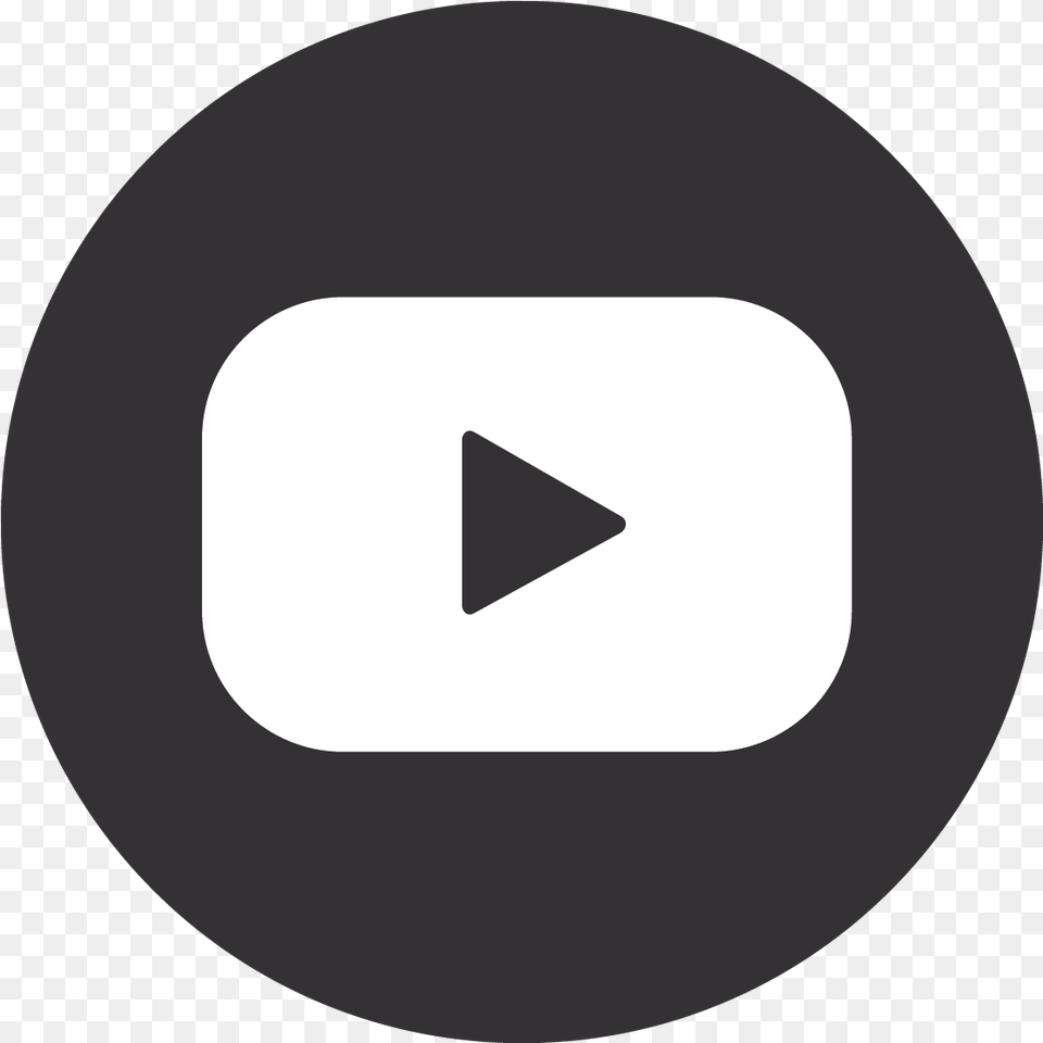 Black Circle Youtube Icon Youtube Circle Logo Transparent Transparent Background Icon Youtube, Triangle, Disk Png
