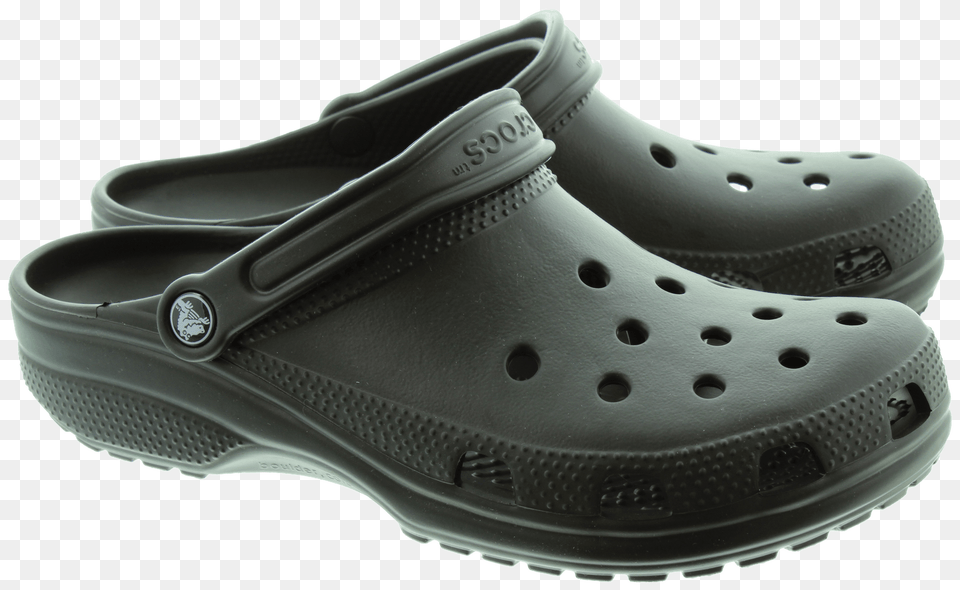 Black Classic Crocs, Clothing, Footwear, Shoe, Clogs Png Image