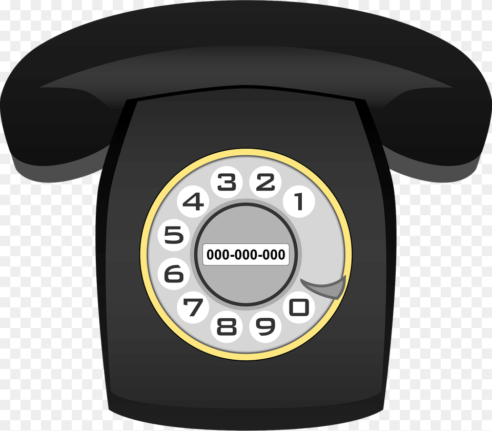 Black Classic Rotary Phone Clipart, Electronics, Dial Telephone Free Png Download