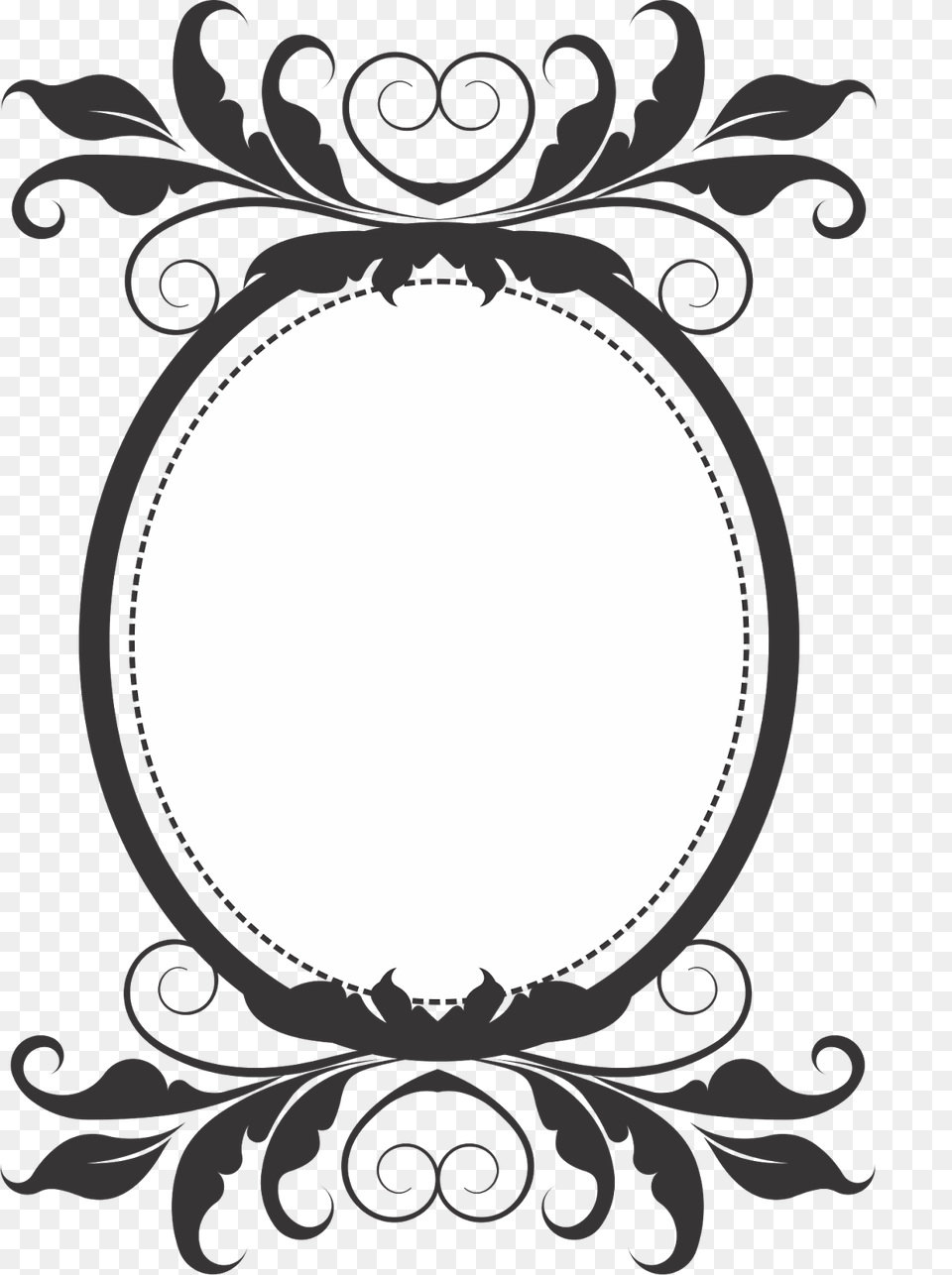 Black Clip Art Borders And Frames Weddings Stock Vector, Oval Free Png Download