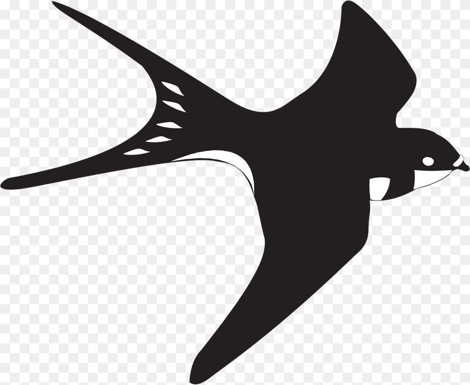 Black Clipart, Animal, Bird, Swallow, Fish Png Image