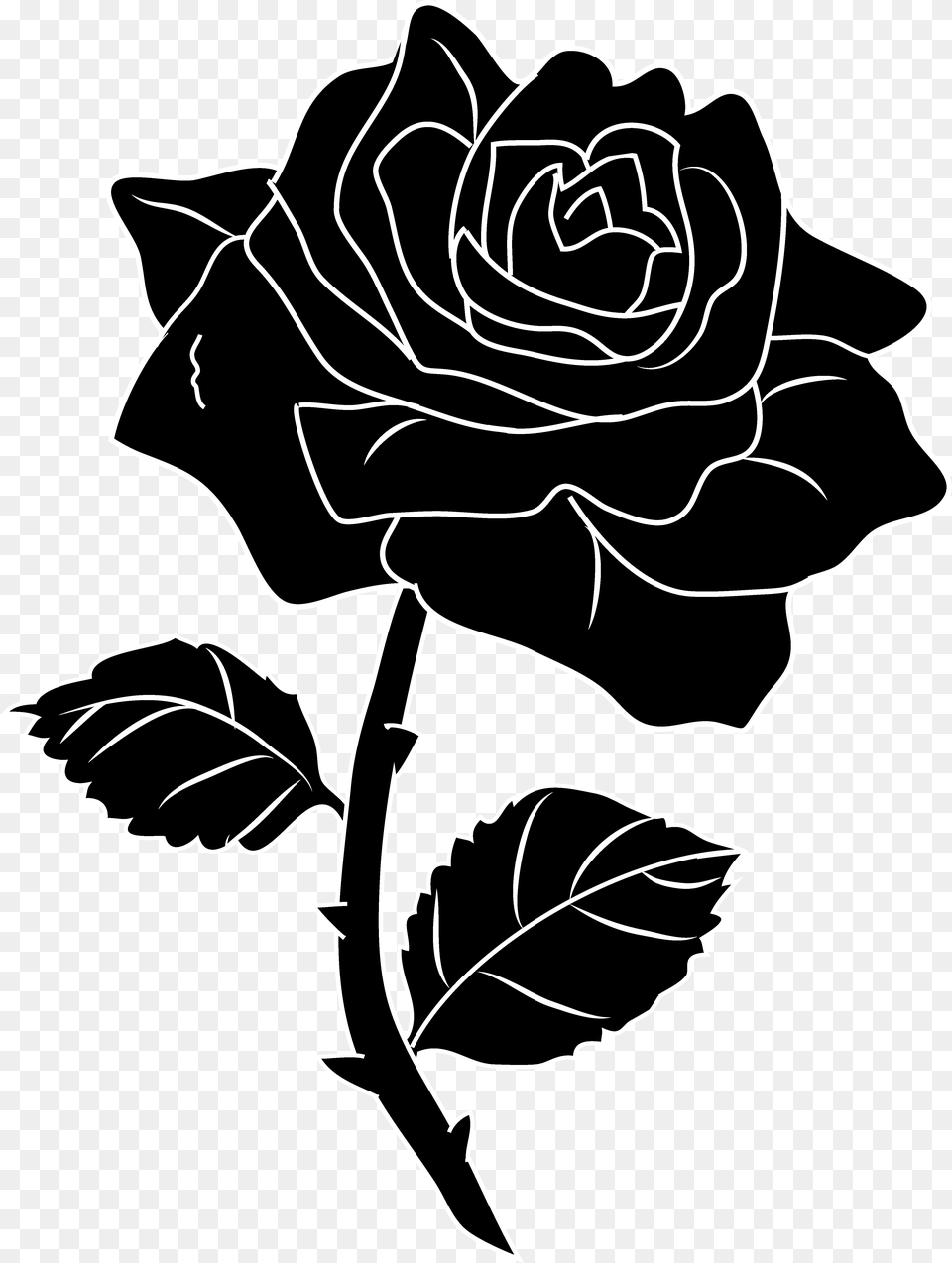 Black Clipart Black Rose Clip Art, Flower, Plant, Stencil, Animal Png Image