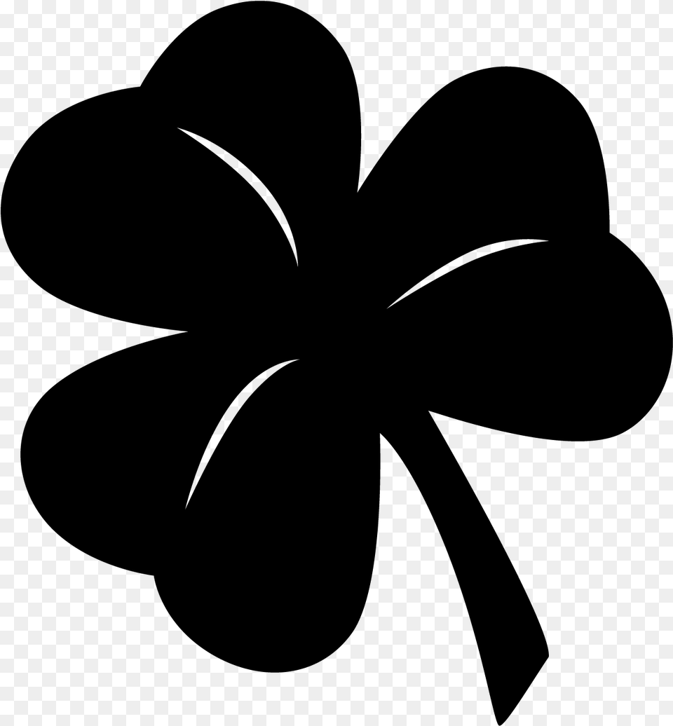 Black Clipart Clover Black Shamrock Transparent Background, Gray Png