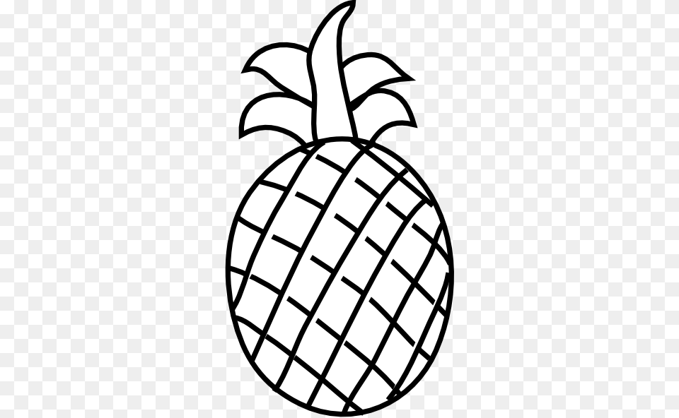 Black Clipart Pineapple, Food, Fruit, Plant, Produce Png