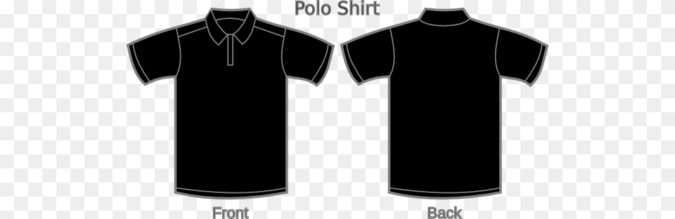 Black Collar Shirt Template, Clothing, T-shirt Free Png
