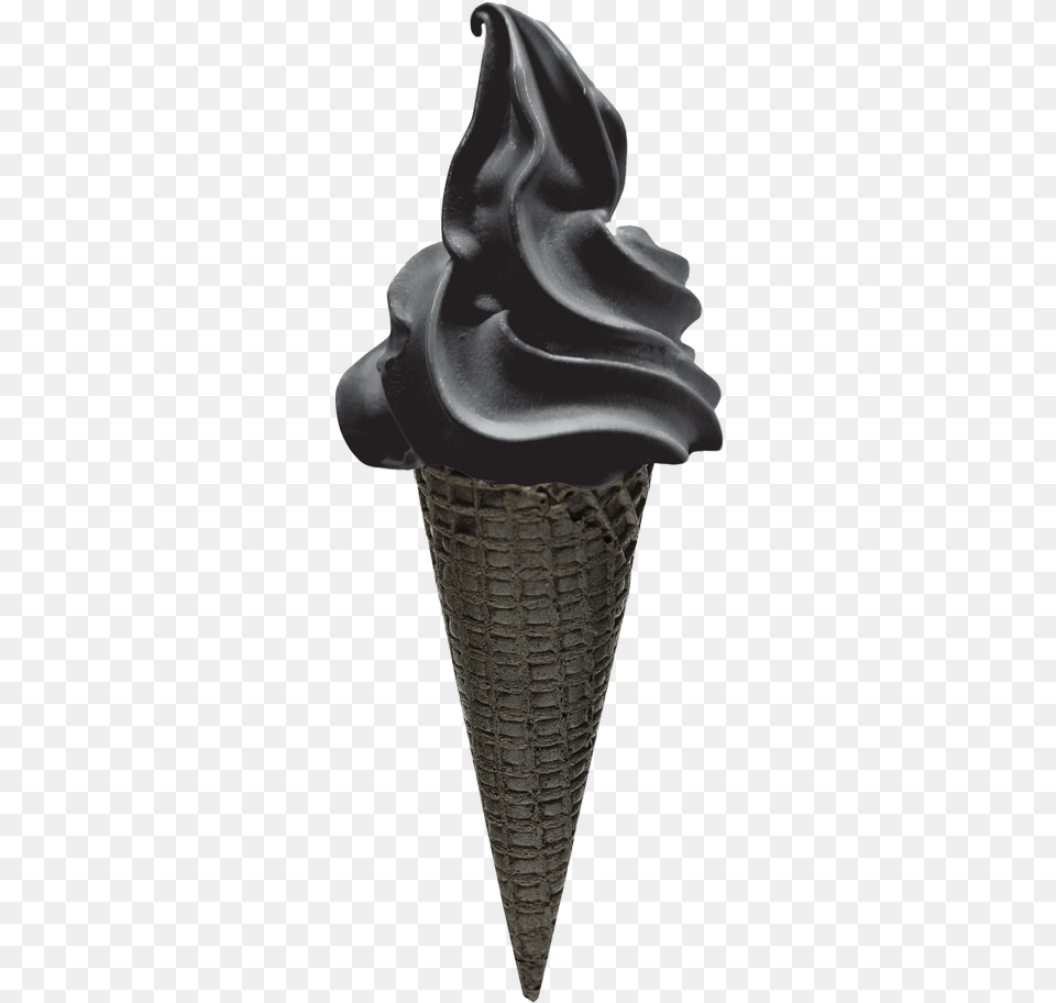 Black Cone Ice Cream, Dessert, Food, Ice Cream, Soft Serve Ice Cream Png