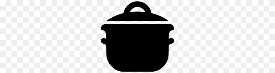 Black Cooking Pot Icon, Gray Png Image