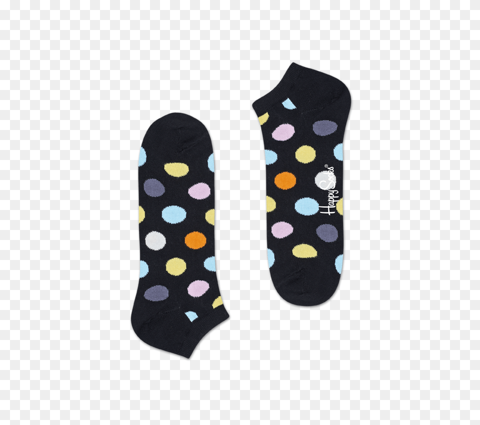 Black Cotton Low Socks Big Dot Pattern Happy Socks, Home Decor, Rug, Clothing, Hosiery Free Png Download