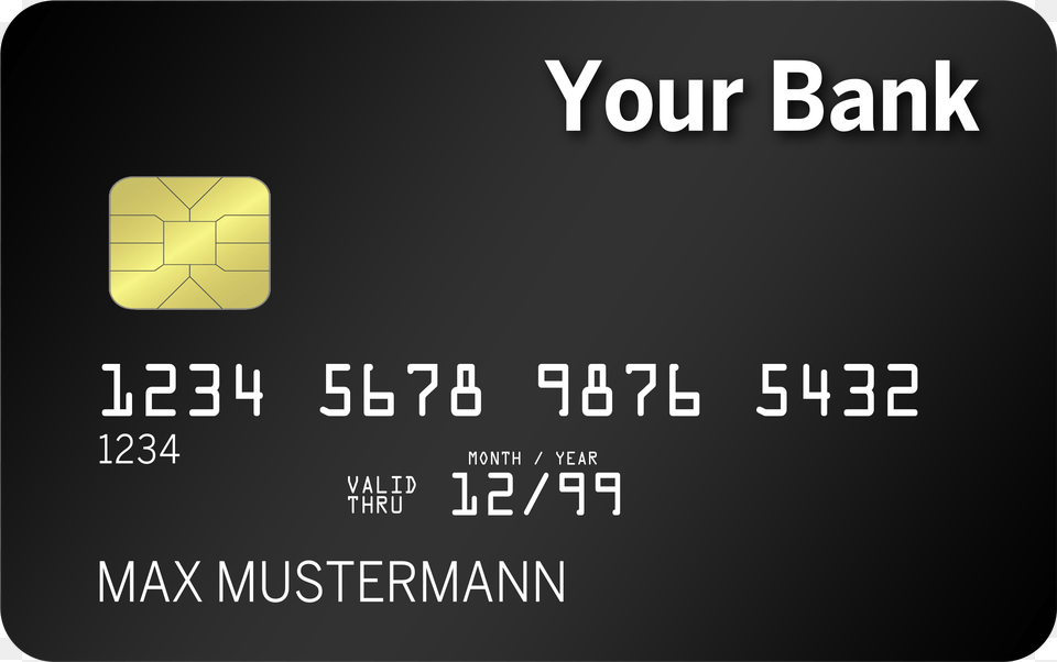 Black Credit Card Image Bank Card Chip, Text, Credit Card Free Png Download