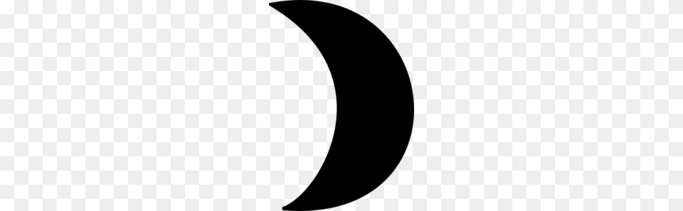 Black Crescent Moon Clip Art, Gray Free Png Download