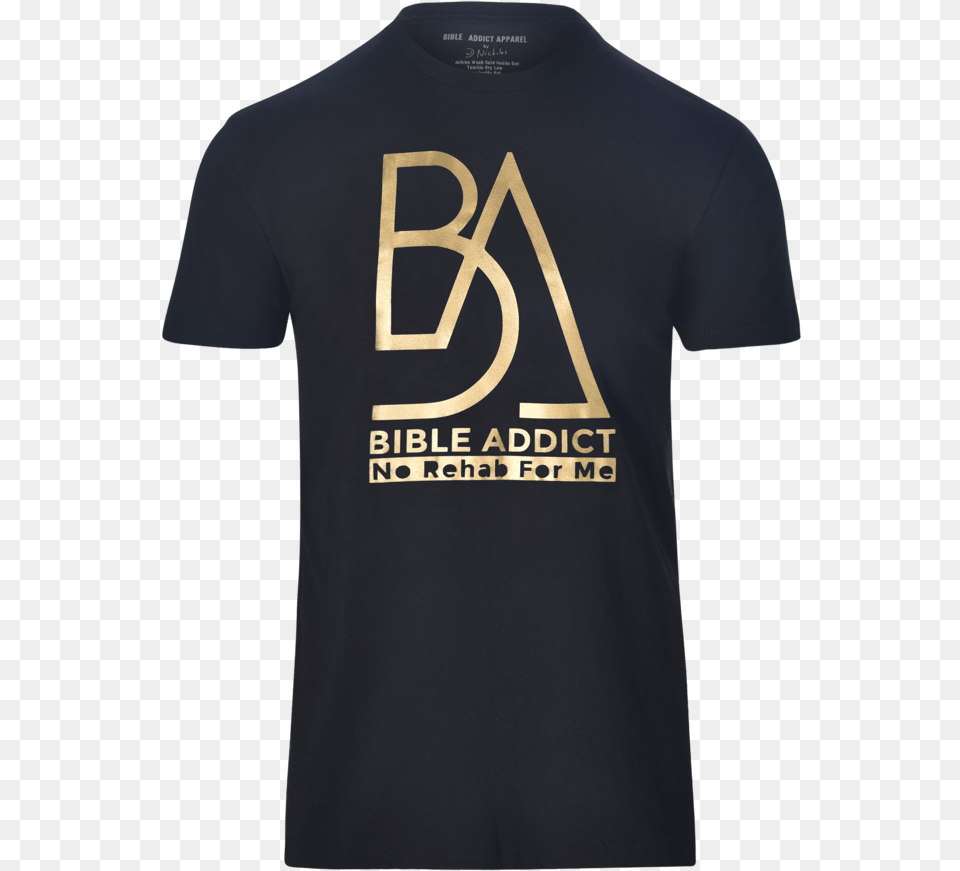 Black Crew Neck With Gold Ba Vinyl, Clothing, Shirt, T-shirt Png