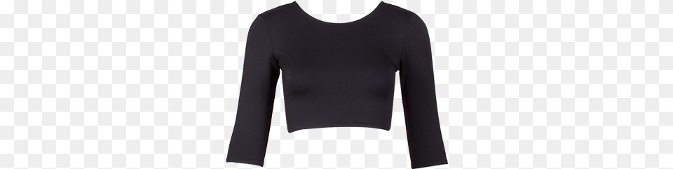 Black Crop Top, Clothing, Long Sleeve, Sleeve, T-shirt Free Png Download