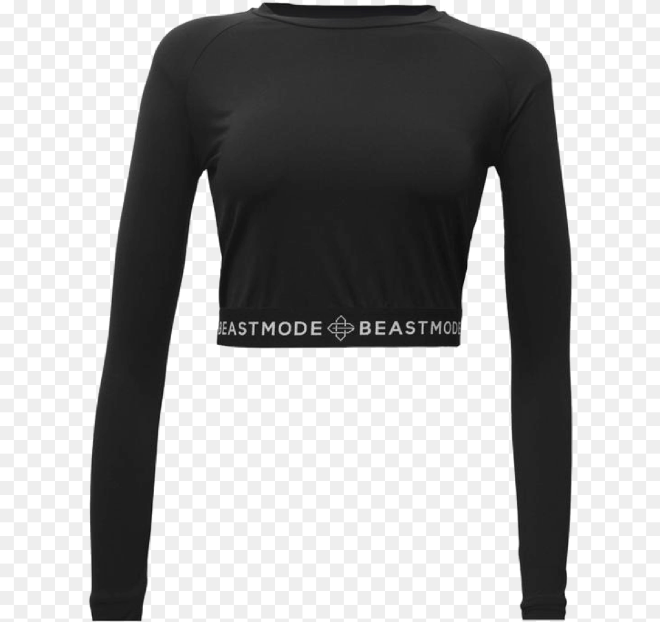 Black Cropped Long Sleeve, Clothing, Long Sleeve, T-shirt, Coat Free Png