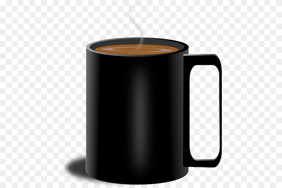 Black Cup Image Steaming Mug Of Coffee, Beverage, Coffee Cup Free Png Download