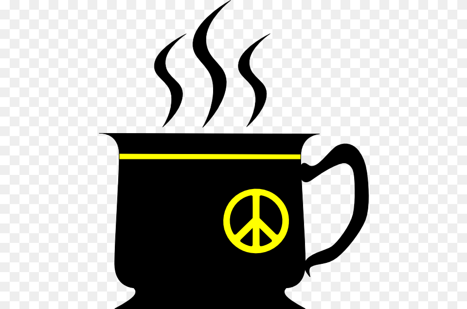 Black Cup With Yellow Peace Sign Fav Wall Paper Background, Beverage, Coffee, Coffee Cup Free Png Download