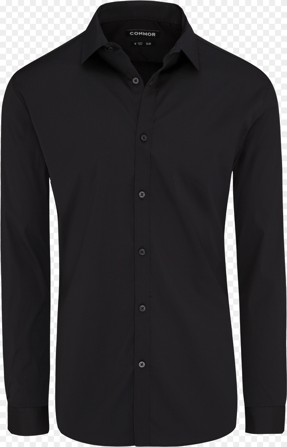 Black Cyrus Slim Dress Shirt By Connor Black Long Sleeve Button Down Png